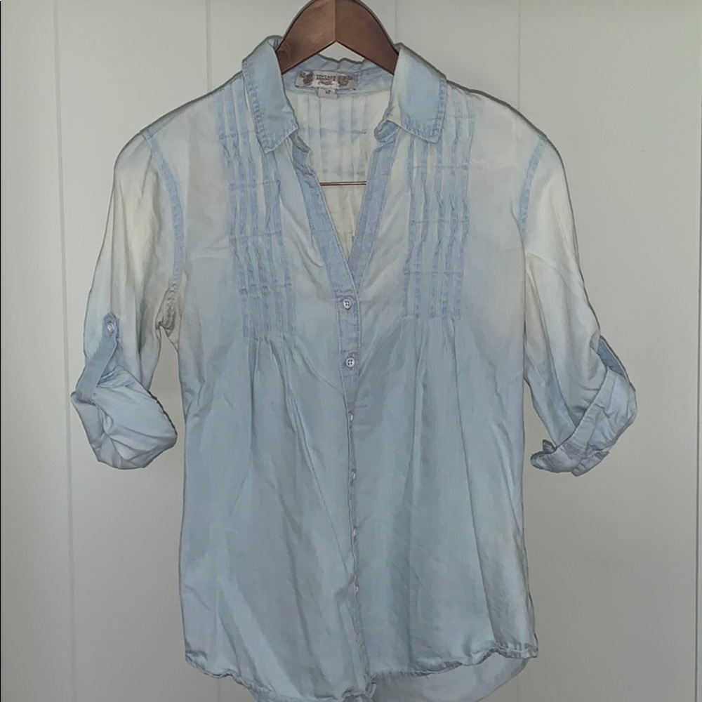 Distressed pleated button up!!